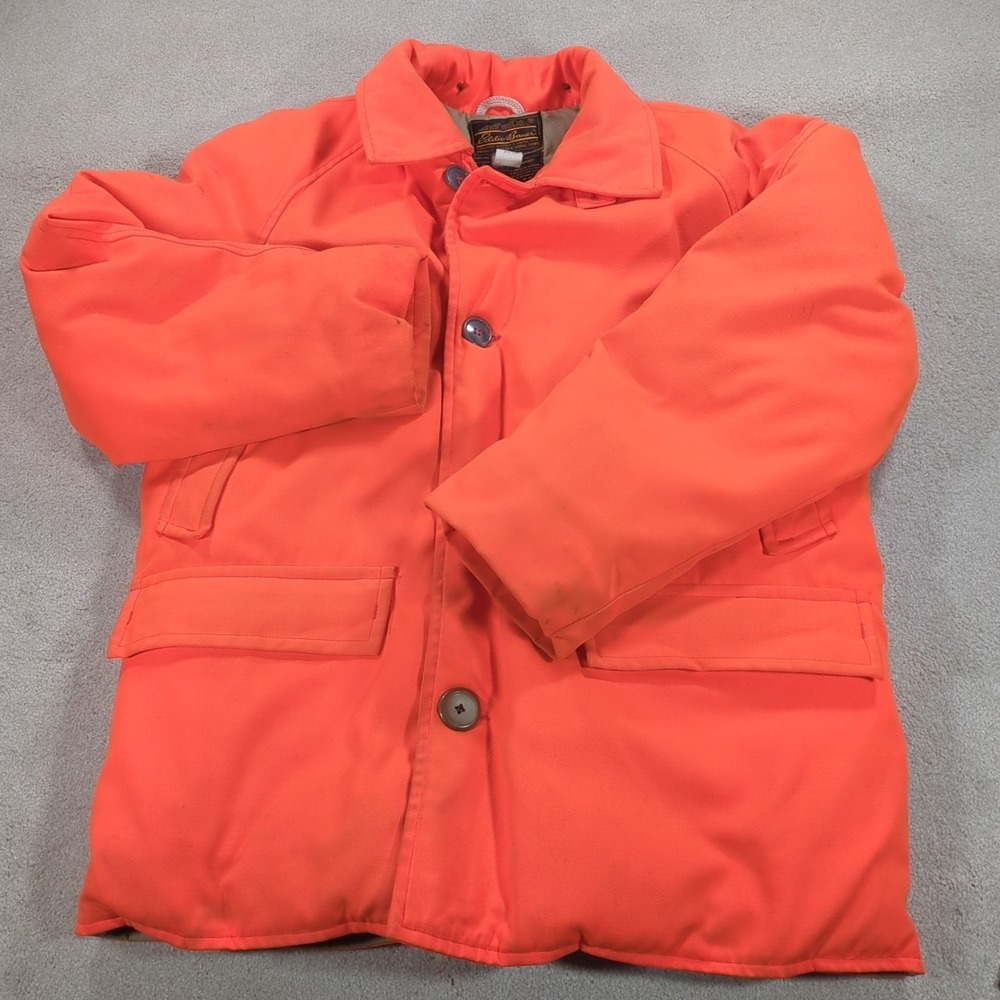 VTG 70s‎ Eddie Bauer Hunting Jacket Men Parka XL - 2XL Blaze Orange Goose Down